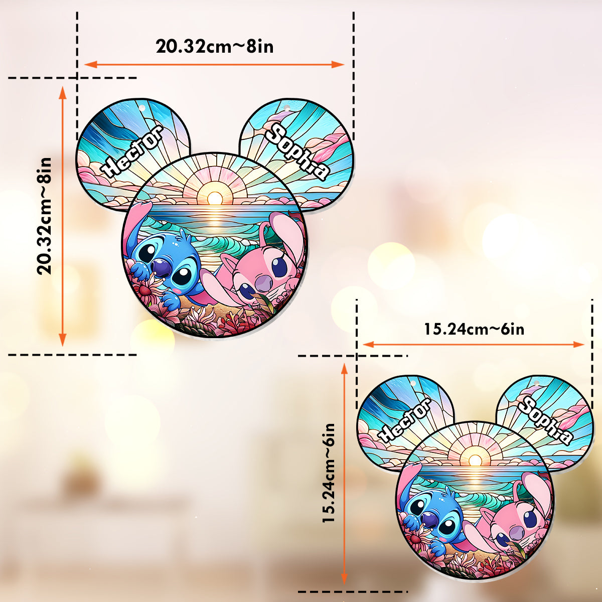 Beautiful Ohana - Personalized Ohana Window Hanging Suncatcher Ornament