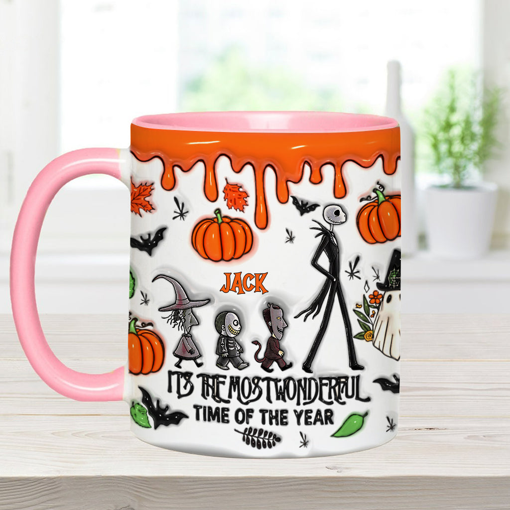 It's The Most Beautiful Time Autumn Skeleton - Personalized Nightmare Accent Mug