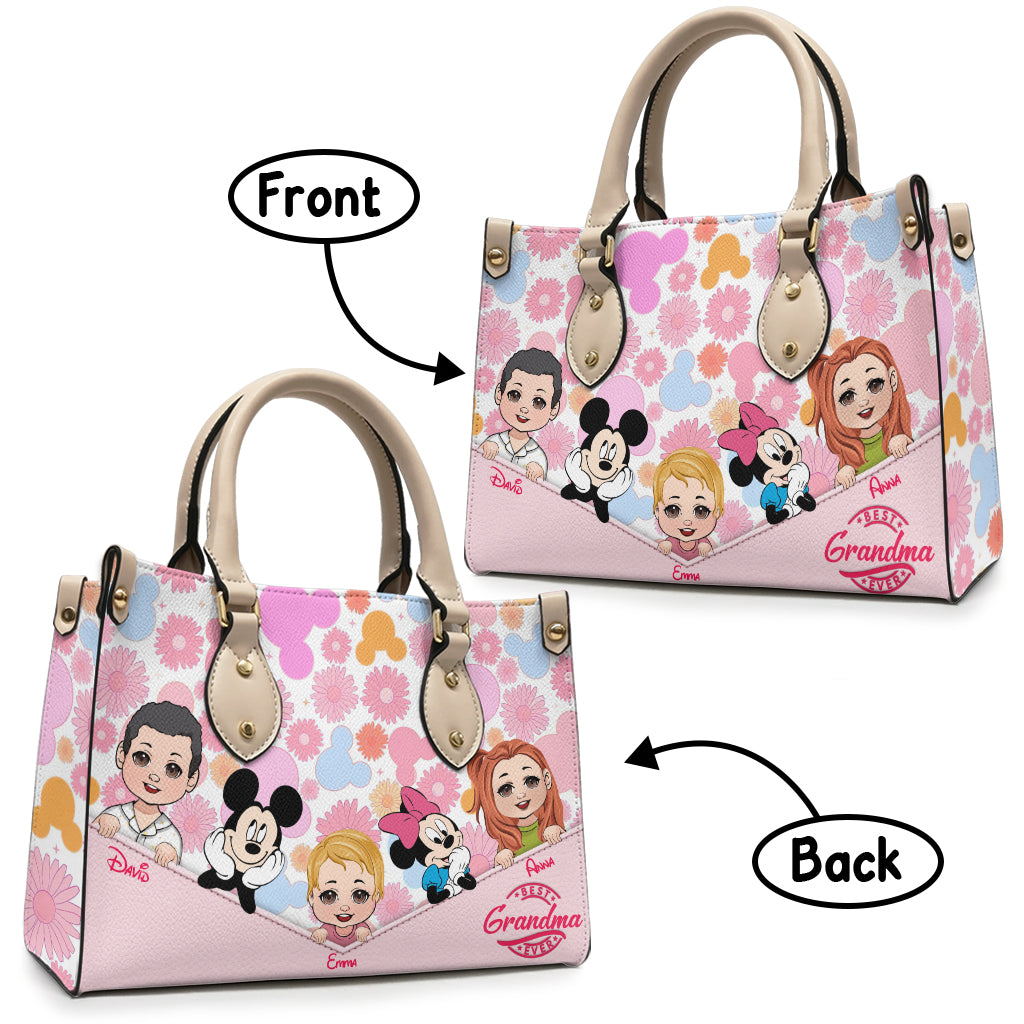 Best Grandma/ Nana/ Mimi... Ever - Personalized Mouse Leather Handbag