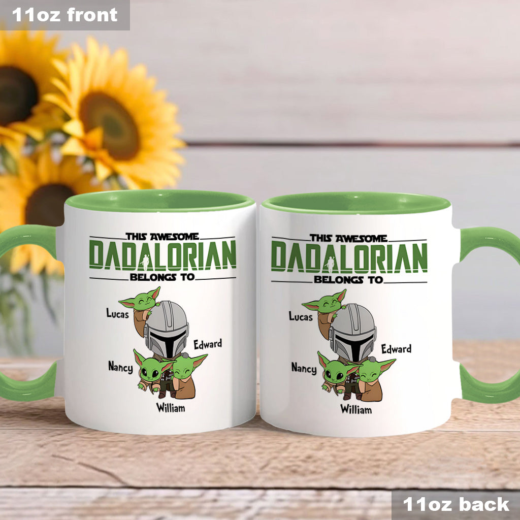 Dadalorian Mamalorian Custom Title And Kids - Personalized The Force Accent Mug