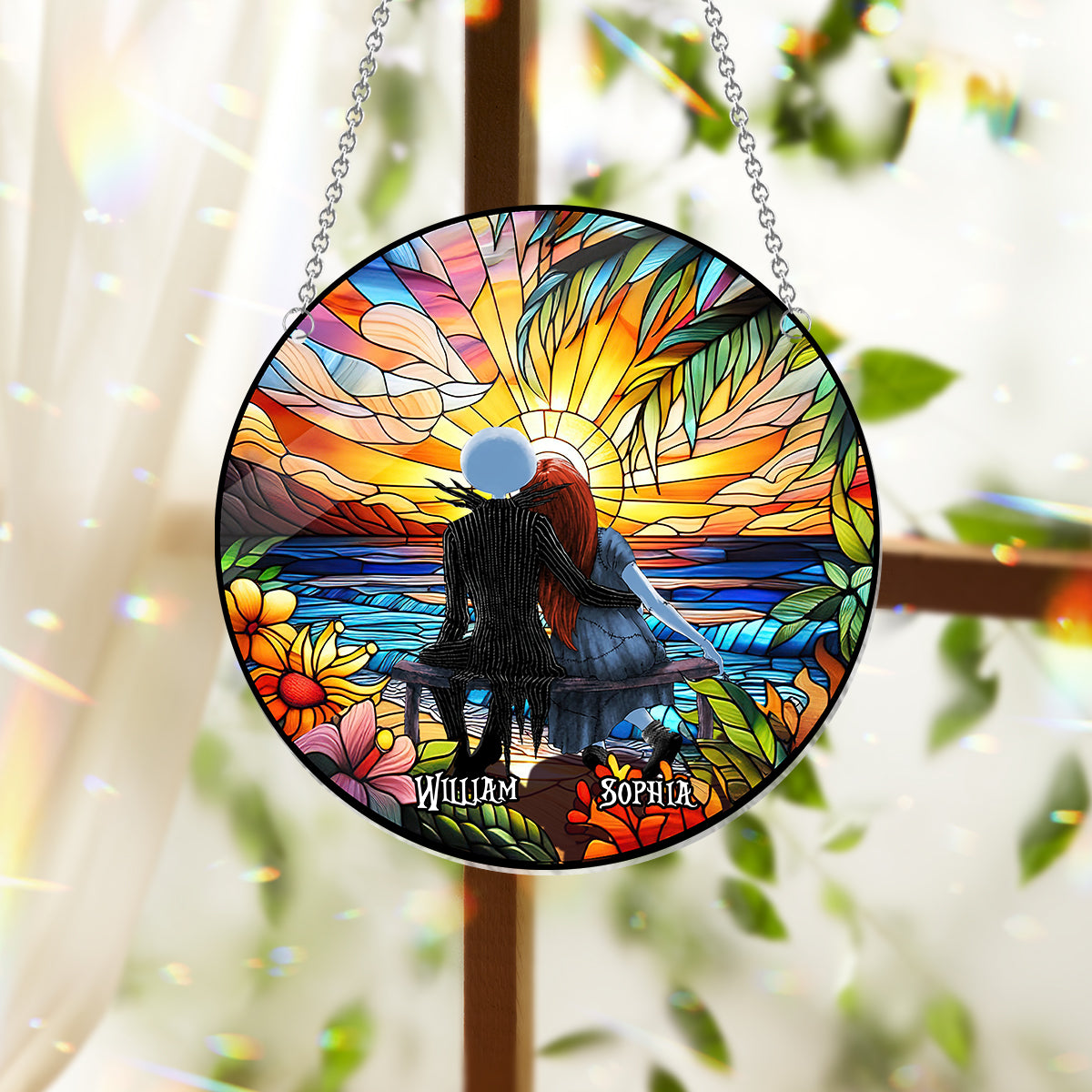 Romantic Sunset - Personalized Nightmare Window Hanging Suncatcher Ornament