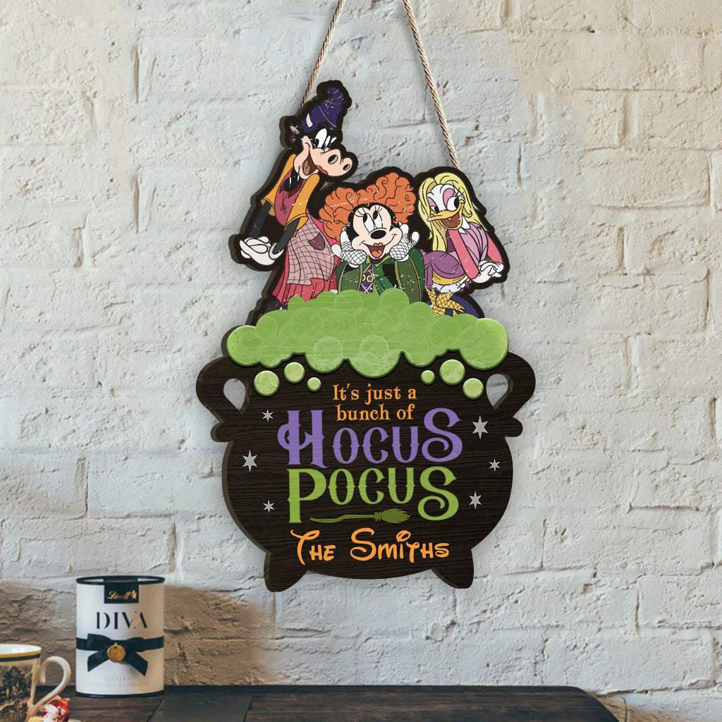 It's Just A Bunch Of Hocus Pocus - Personalized Mouse Custom Shaped Wood Sign
