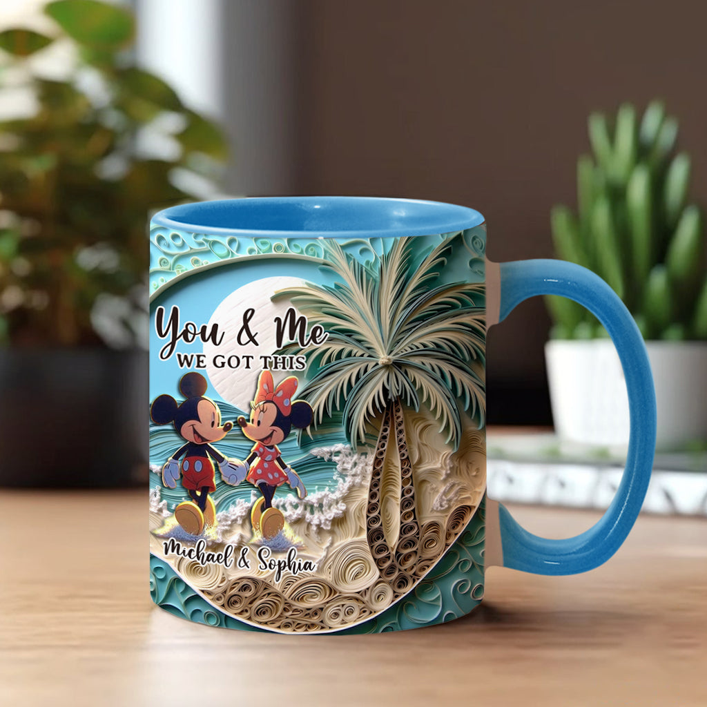 Beach Scene Happy Couple - Personalized Mouse Accent Mug