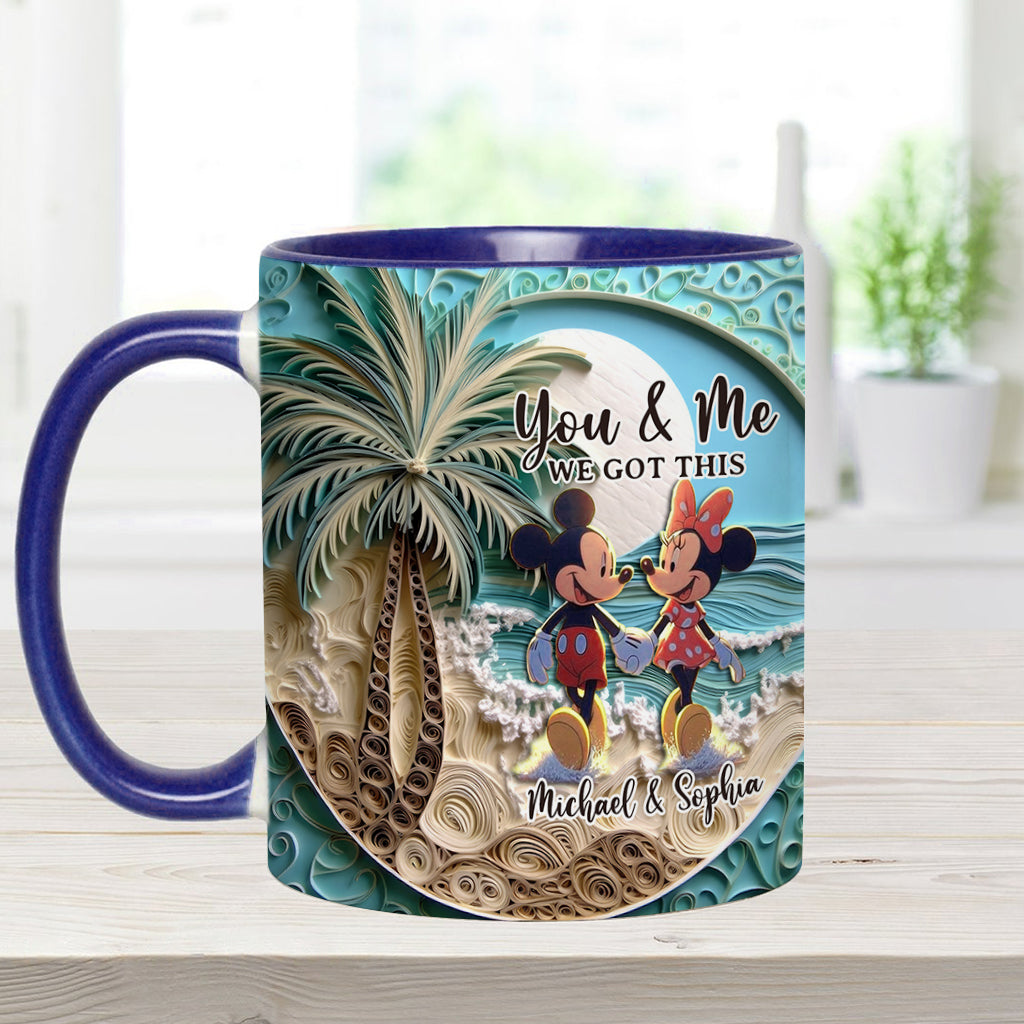 Beach Scene Happy Couple - Personalized Mouse Accent Mug