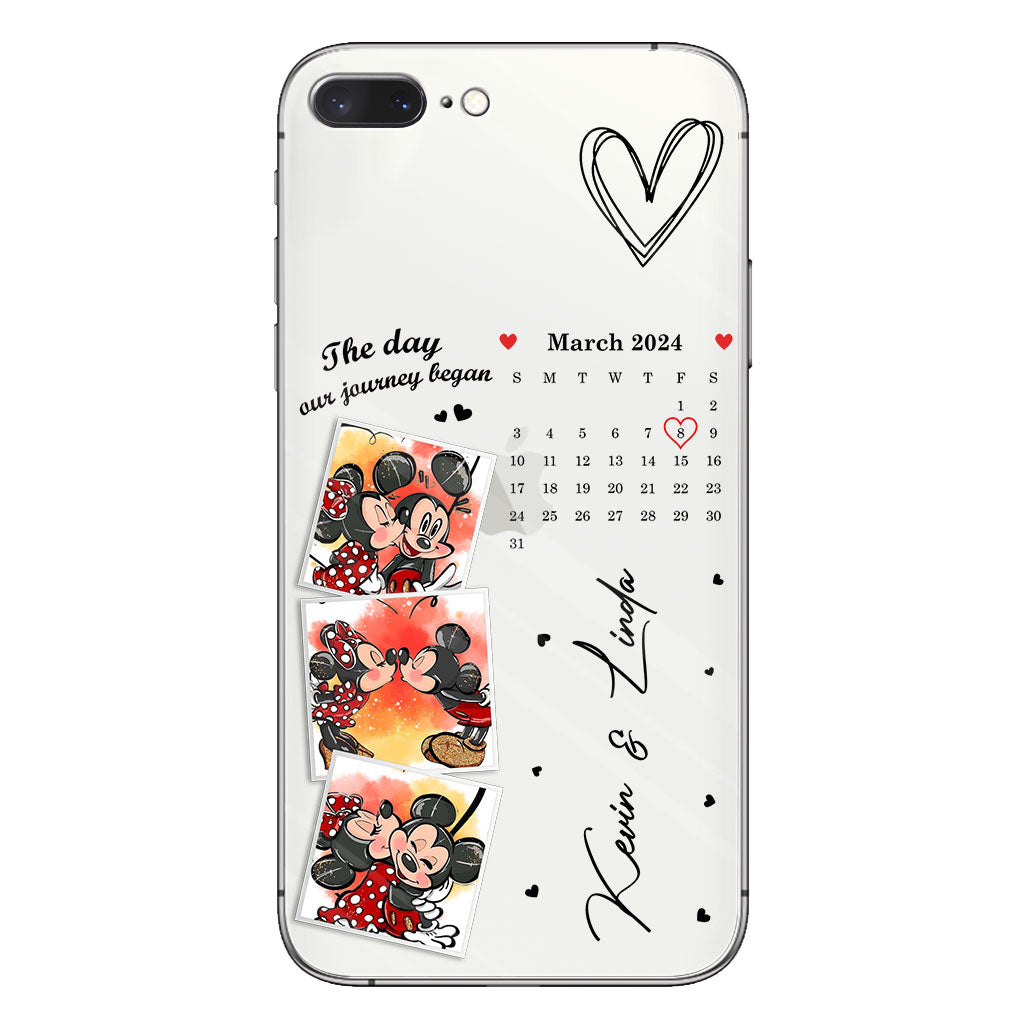 The Day Our Journey Began Mouse Ears Calendar Custom - Personalized Mouse Clear Phone Case