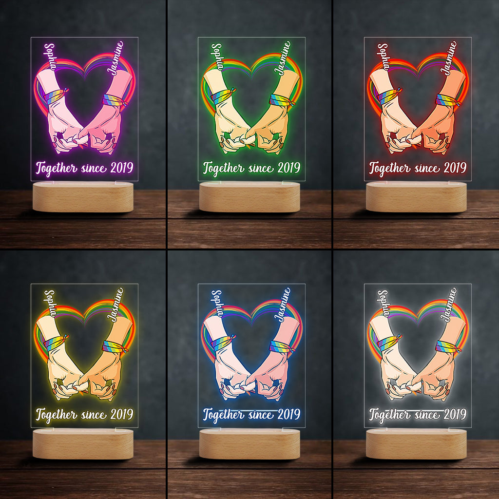 Love Is Love - Personalized LGBT Support Shaped Plaque Light Base