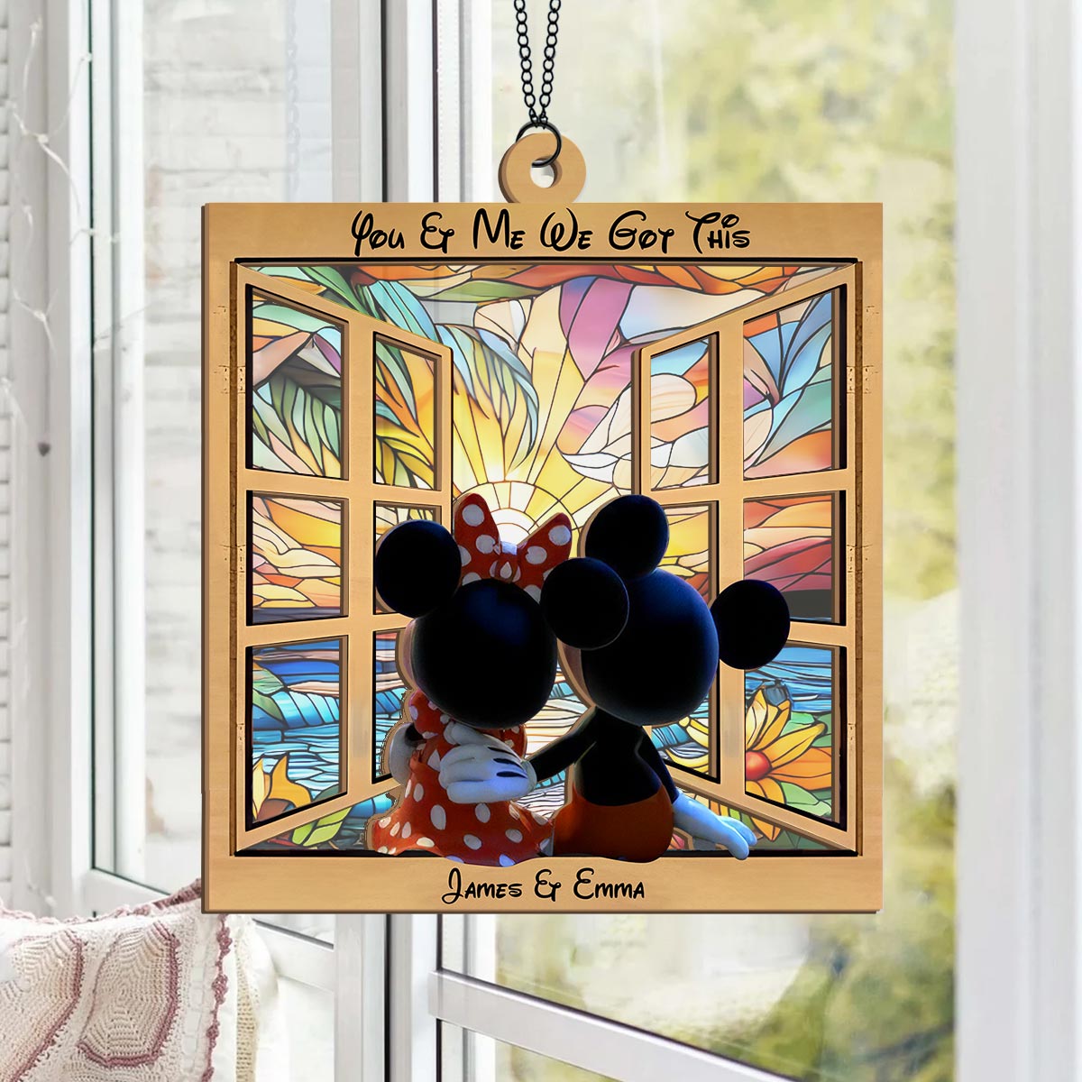 You & Me We Got This - Personalized Mouse 2 Layered Window Hanging Suncatcher