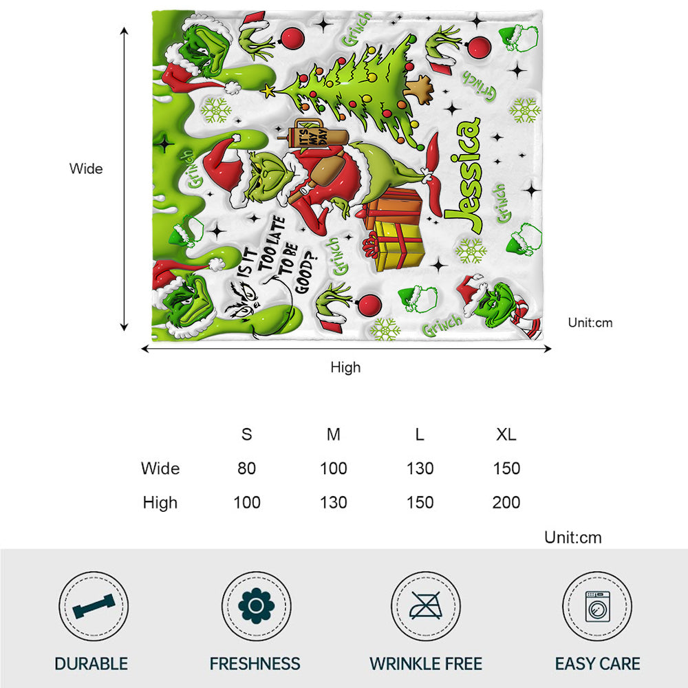 Merry Grinchmas - Personalized Stole Christmas Blanket