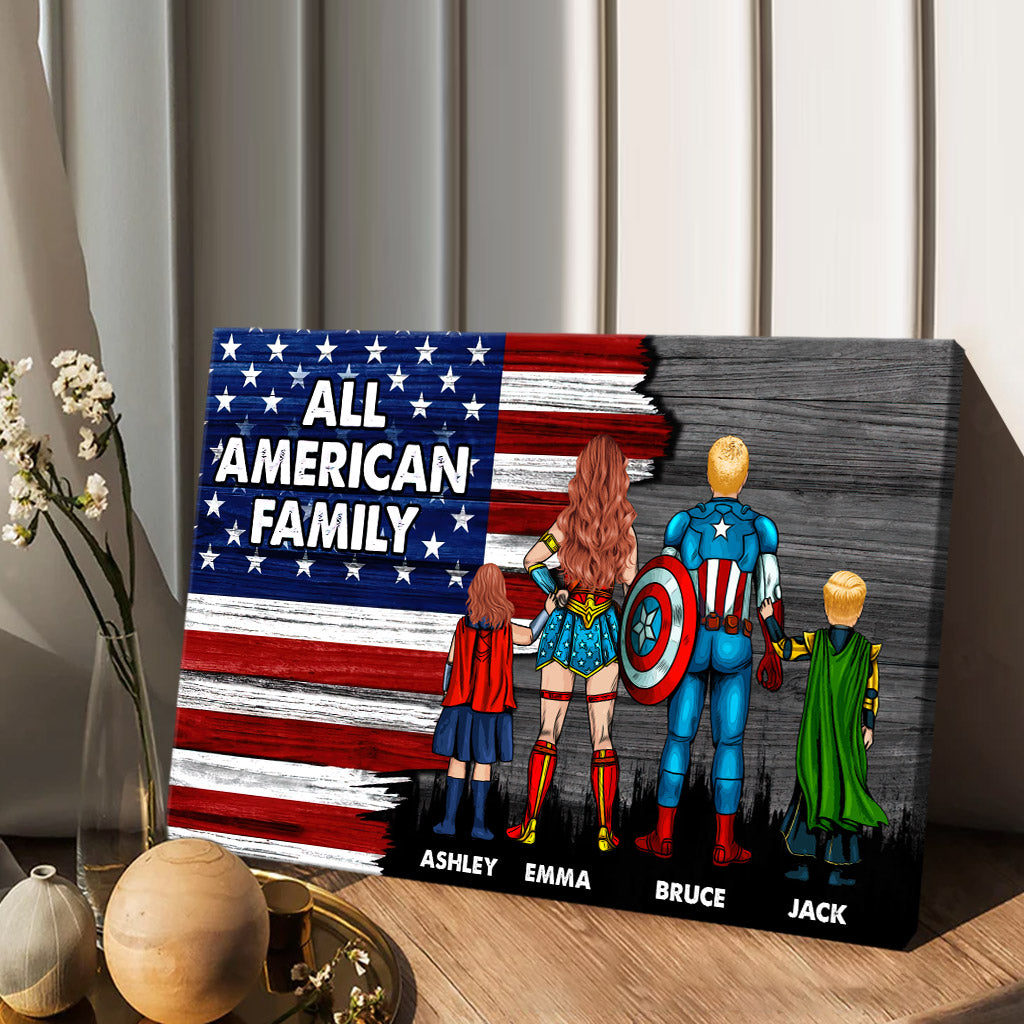 All American Family - Personalized Family Canvas And Poster