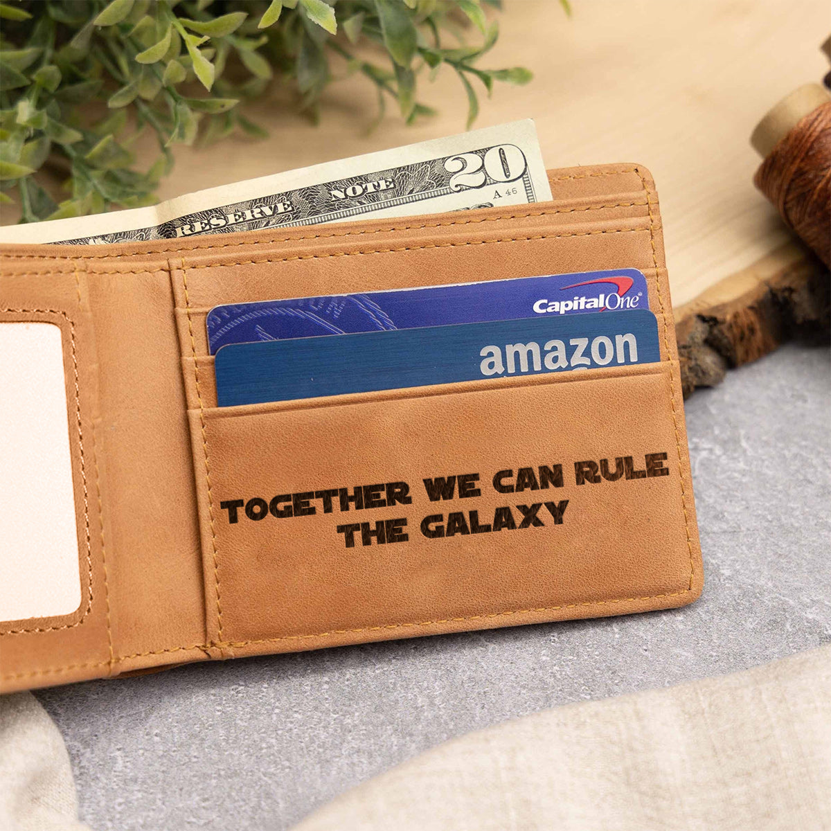 Together We Can Rule The Galaxy - Personalized The Force Leather Wallet