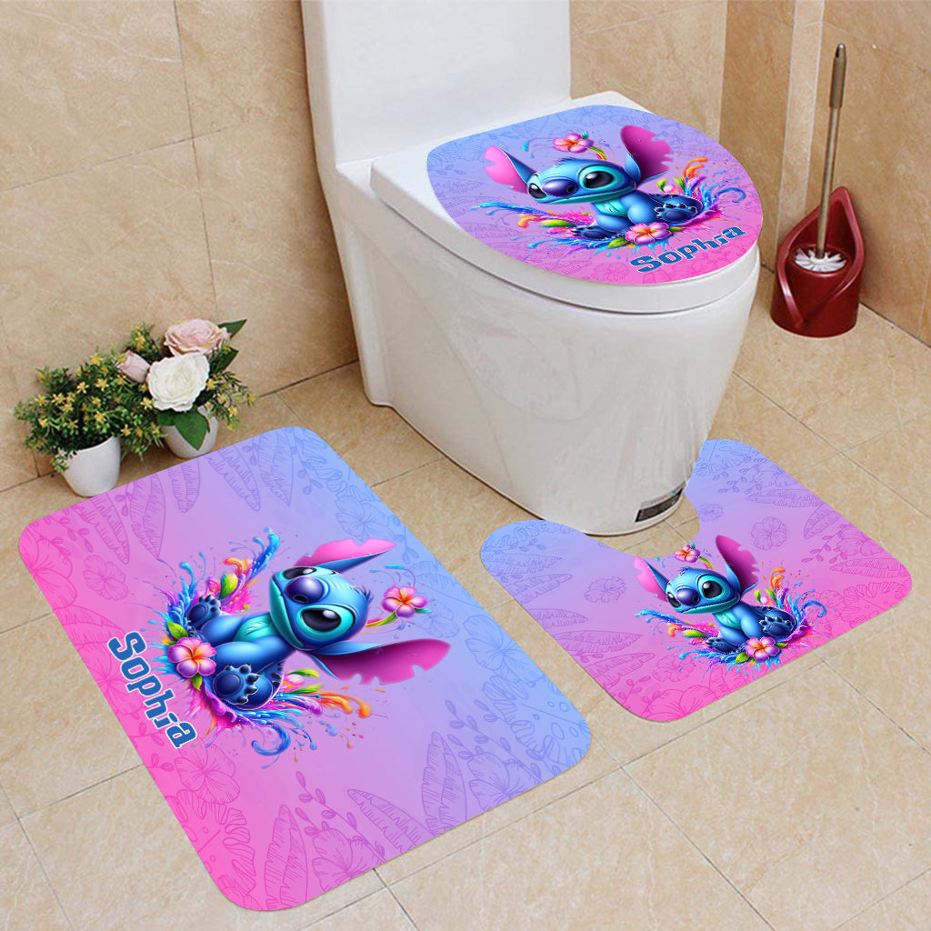 Blue Ohana - Personalized Ohana Bathroom Curtain & Mats Set