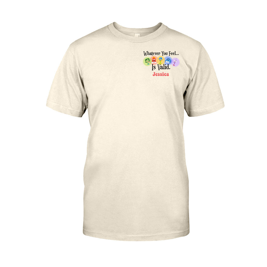 Whatever You Feel Is Valid - Personalized Inside Out T-shirt And Hoodie