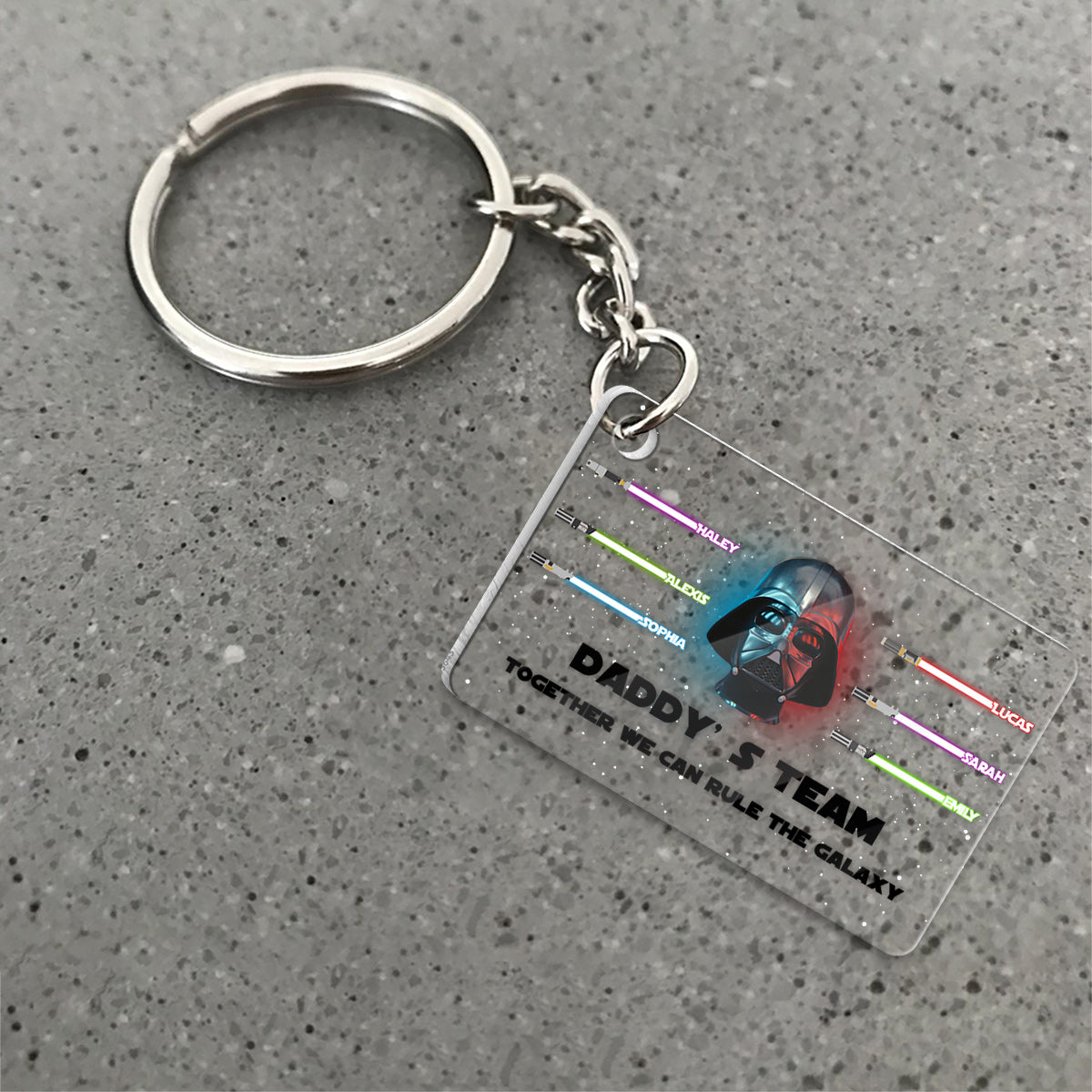 Daddy's Team Together We Can Rule The Galaxy - Personalized The Force Transparent Keychain