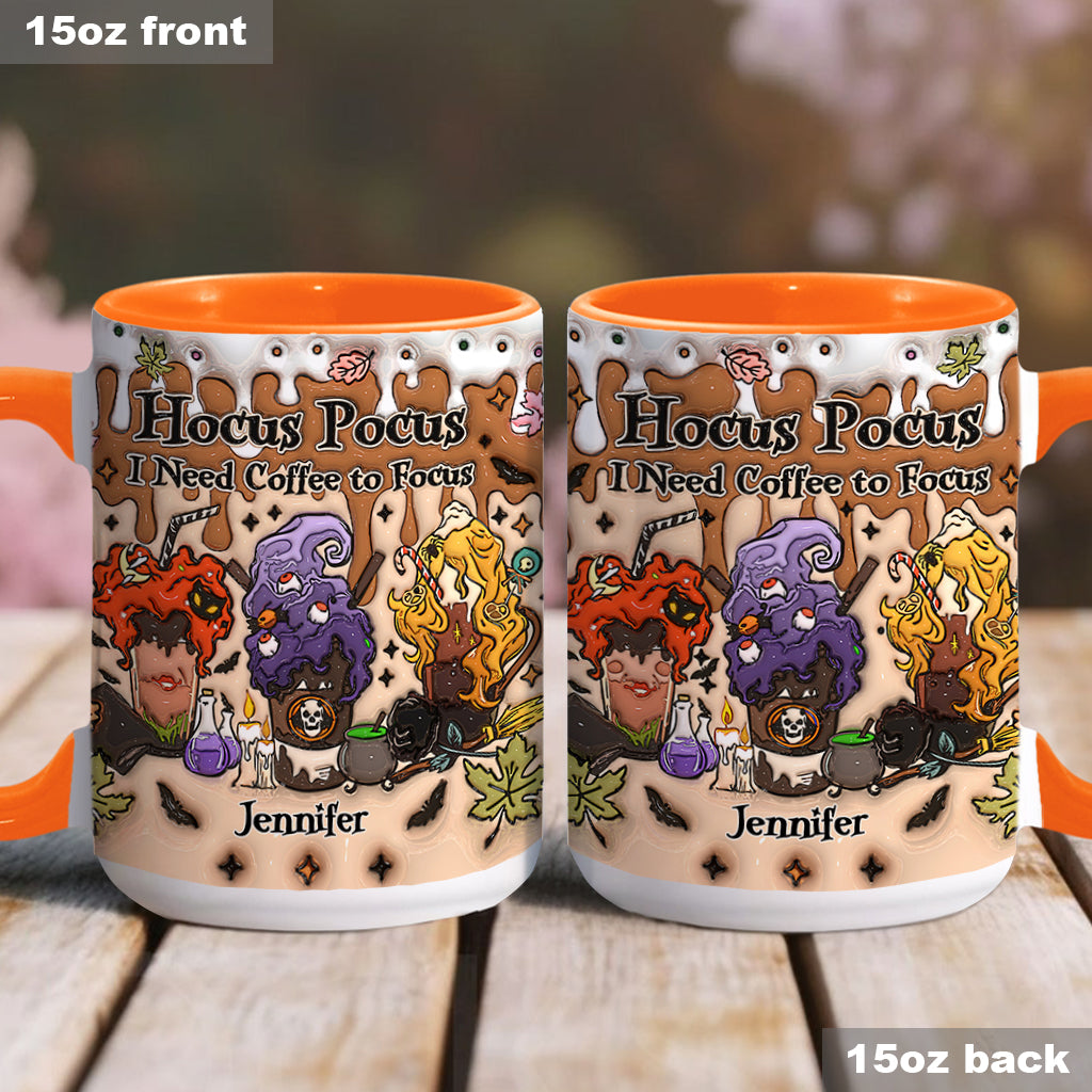 Autumn Leaves Pumpkin Spice Latte - Personalized Three Witches Accent Mug