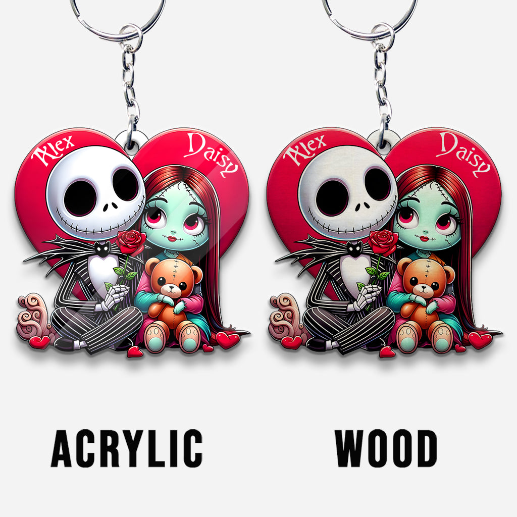 Roses Chicano Couple - Personalized Nightmare Keychain