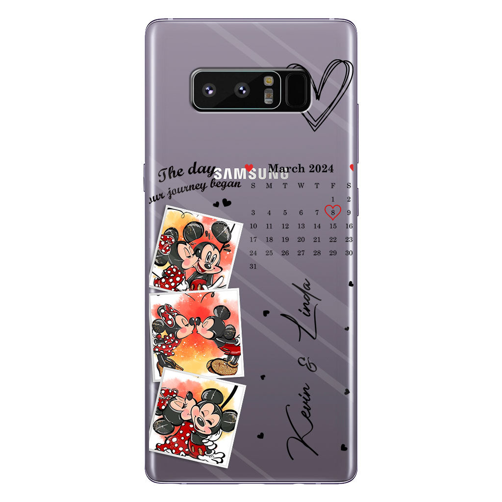 The Day Our Journey Began Mouse Ears Calendar Custom - Personalized Mouse Clear Phone Case
