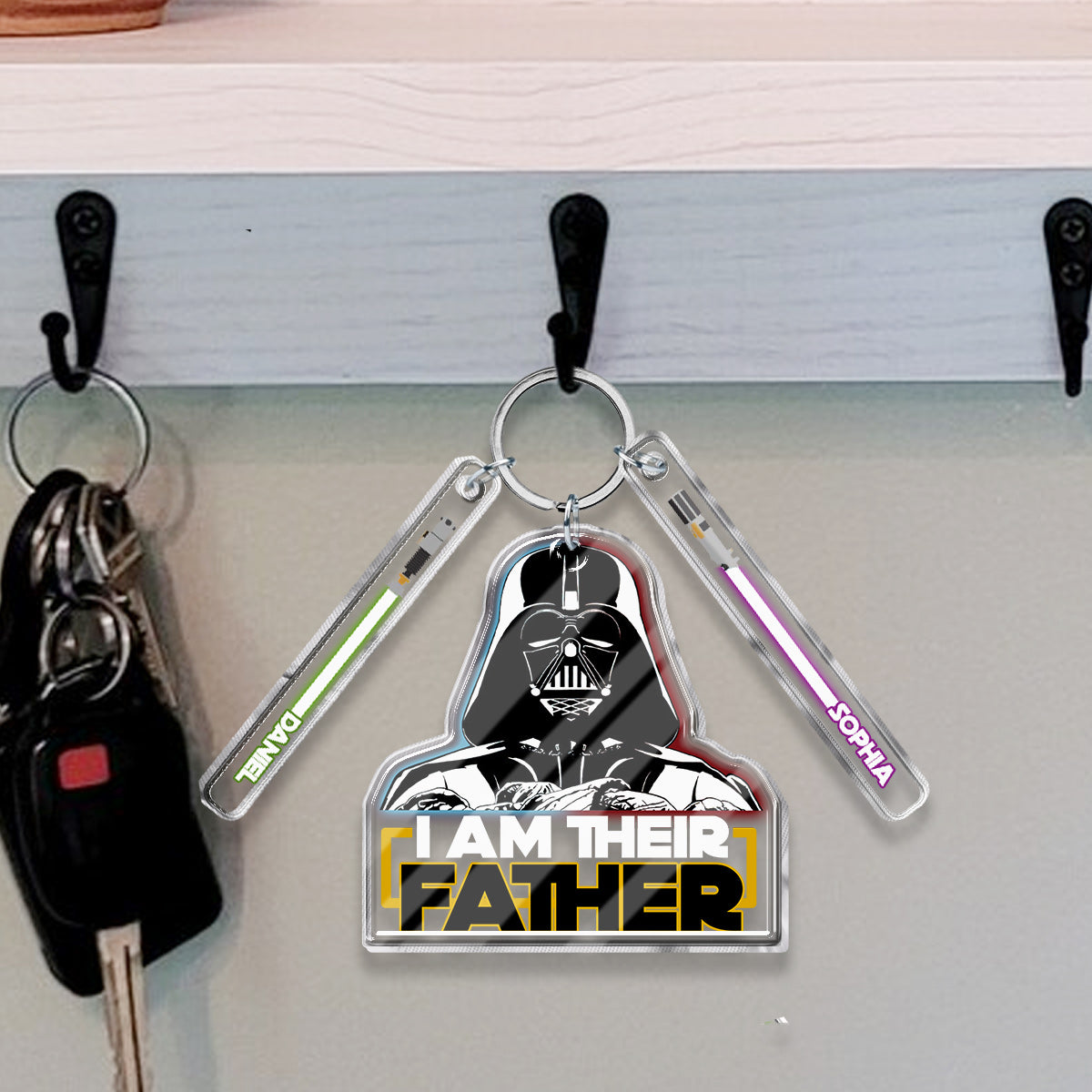 I Am Their Father/ Grandfather/ Uncle... - Personalized The Force Keychain with Charms