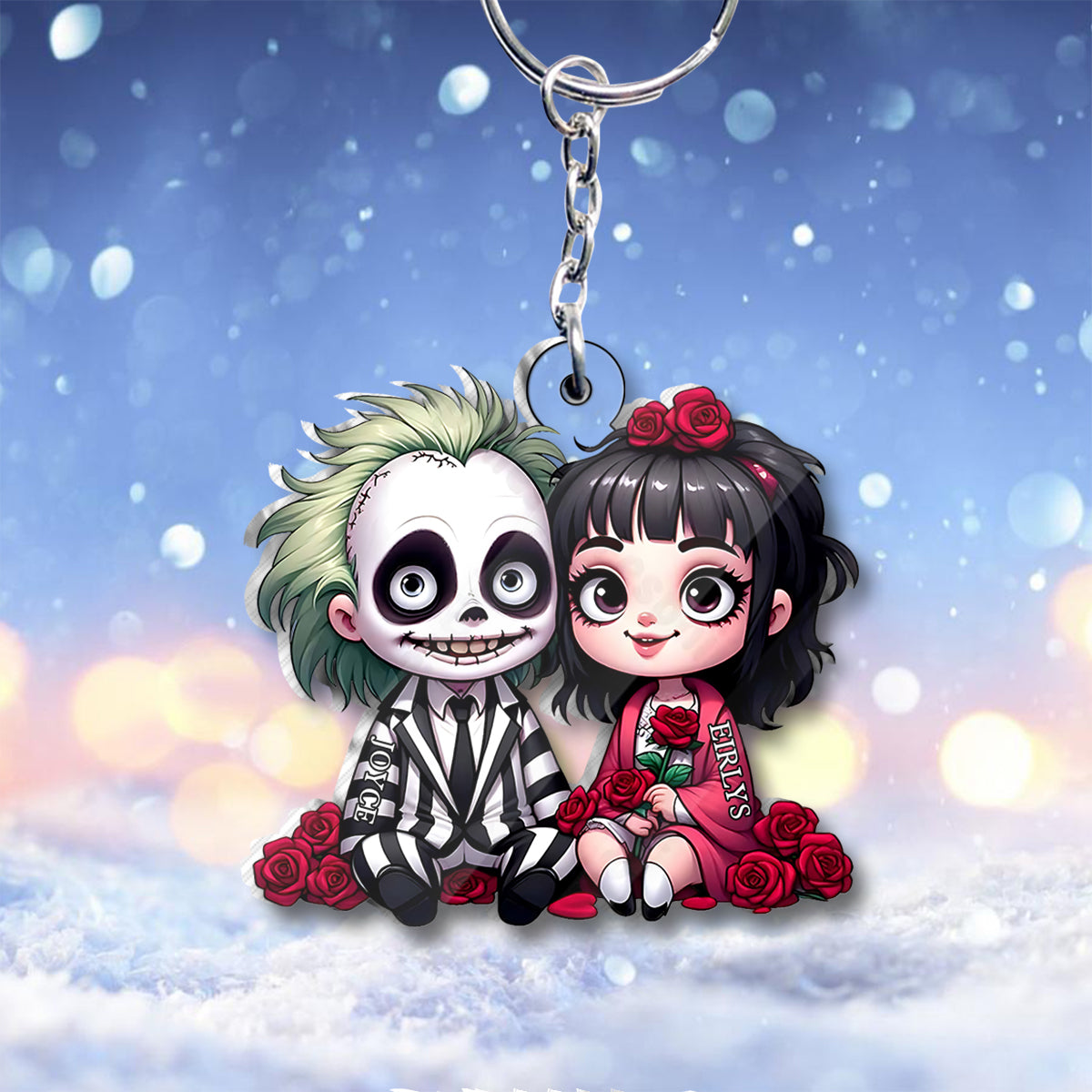 Horror Couple - Personalized Custom Shaped Keychain