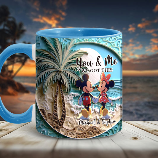 Beach Scene Happy Couple - Personalized Mouse Accent Mug