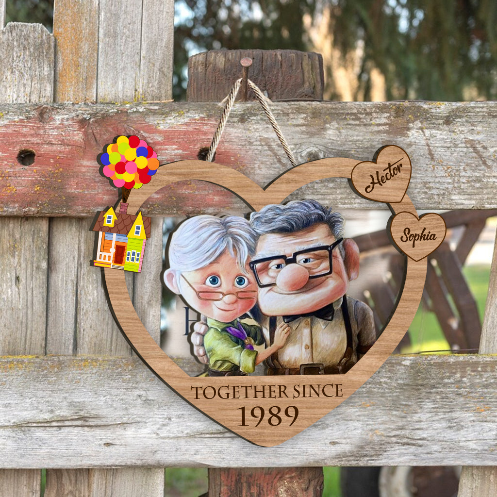 Together Since - Personalized Couple Custom Shaped Wood Sign