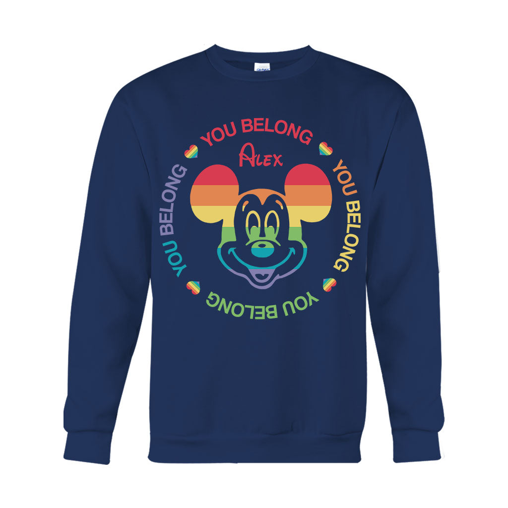 You Belong Mouse Ears Pride - Personalized LGBT Support T-shirt And Hoodie