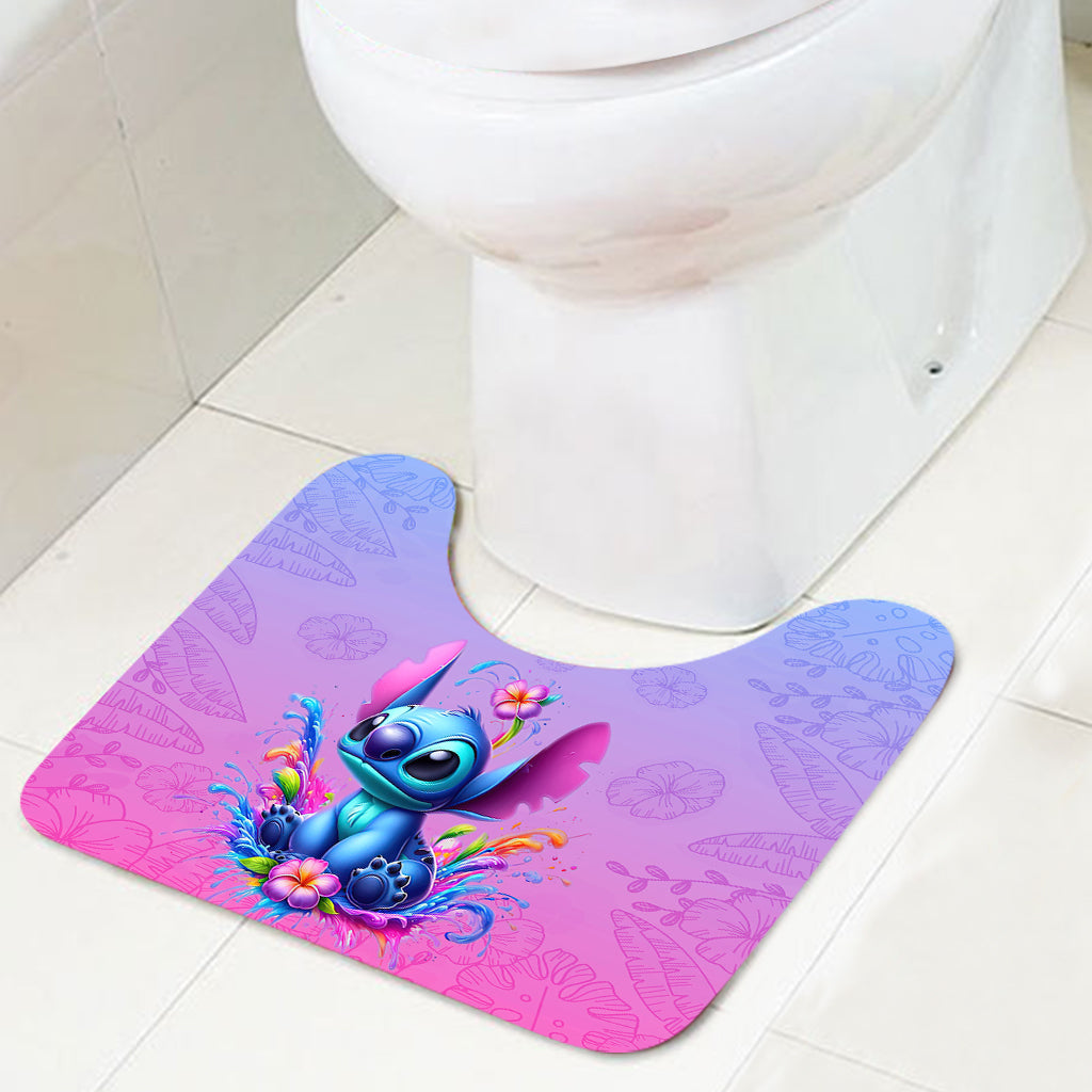 Blue Ohana - Personalized Ohana Bathroom Curtain & Mats Set