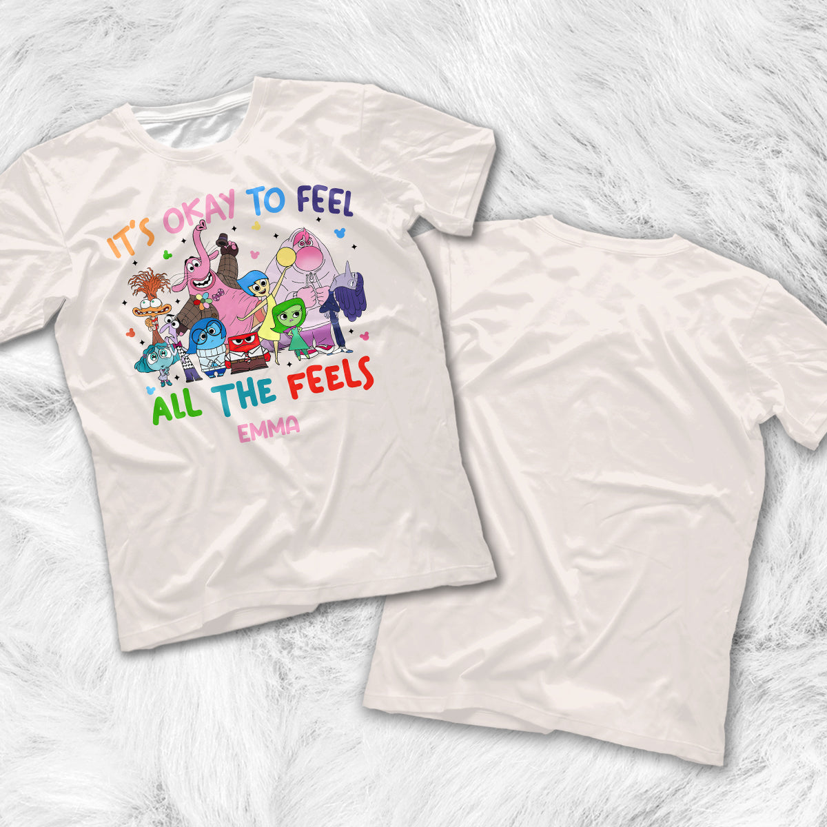 It's Ok To Feel All The Feels - Personalized Inside Out All Over Shirt & Women Shorts