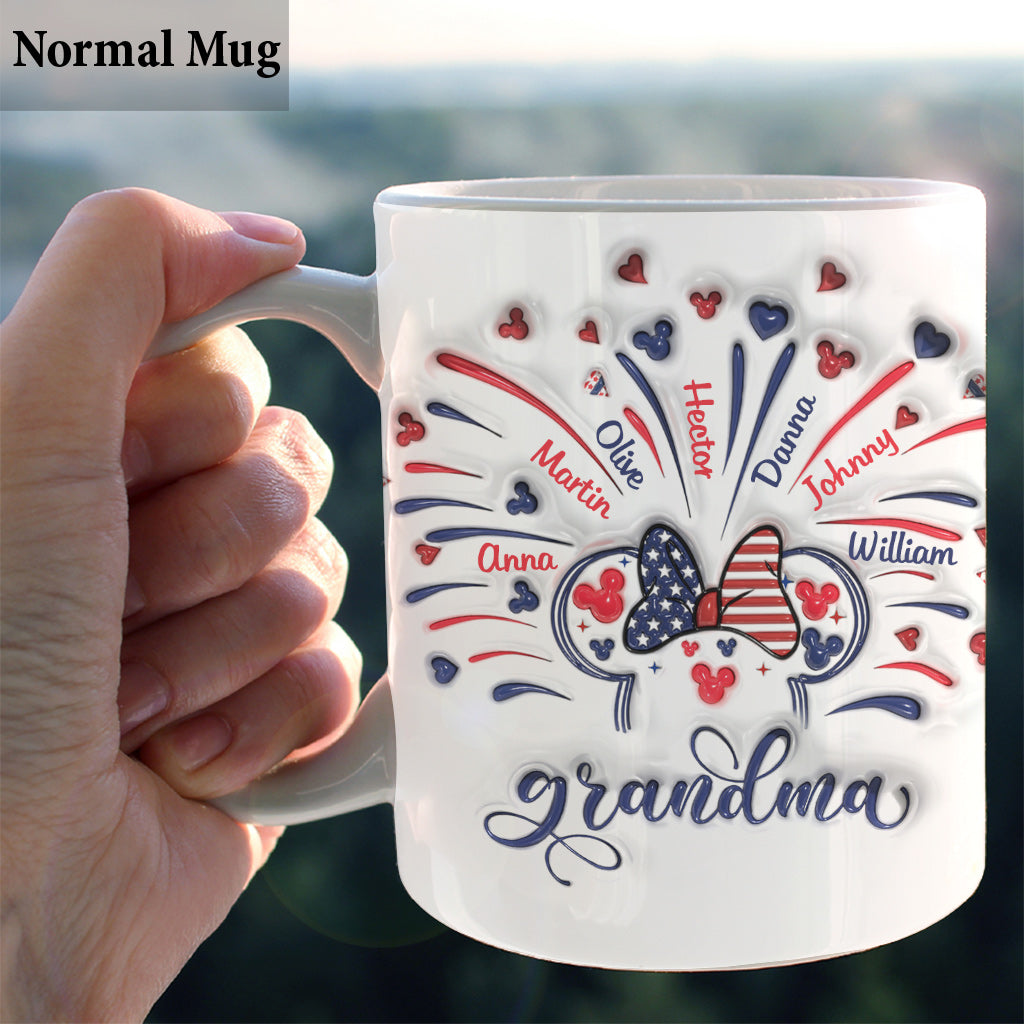 Firework America Mouse Flag - Personalized Mouse Mug