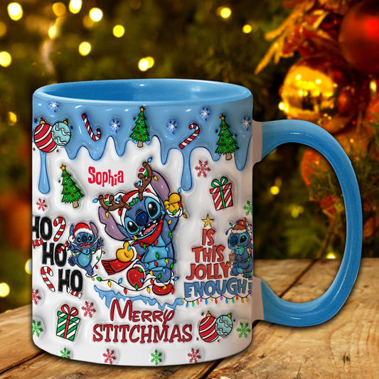 Merry Stichmas - Personalized Ohana Accent Mug