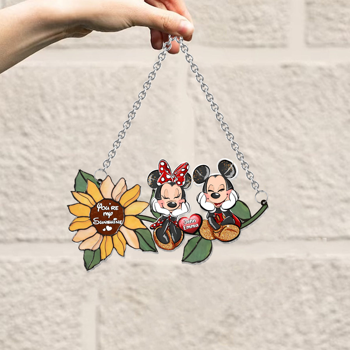 You're My Sunshine - Personalized Mouse Window Hanging Suncatcher Ornament