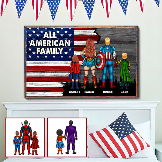 All American Family - Personalized Family Canvas And Poster