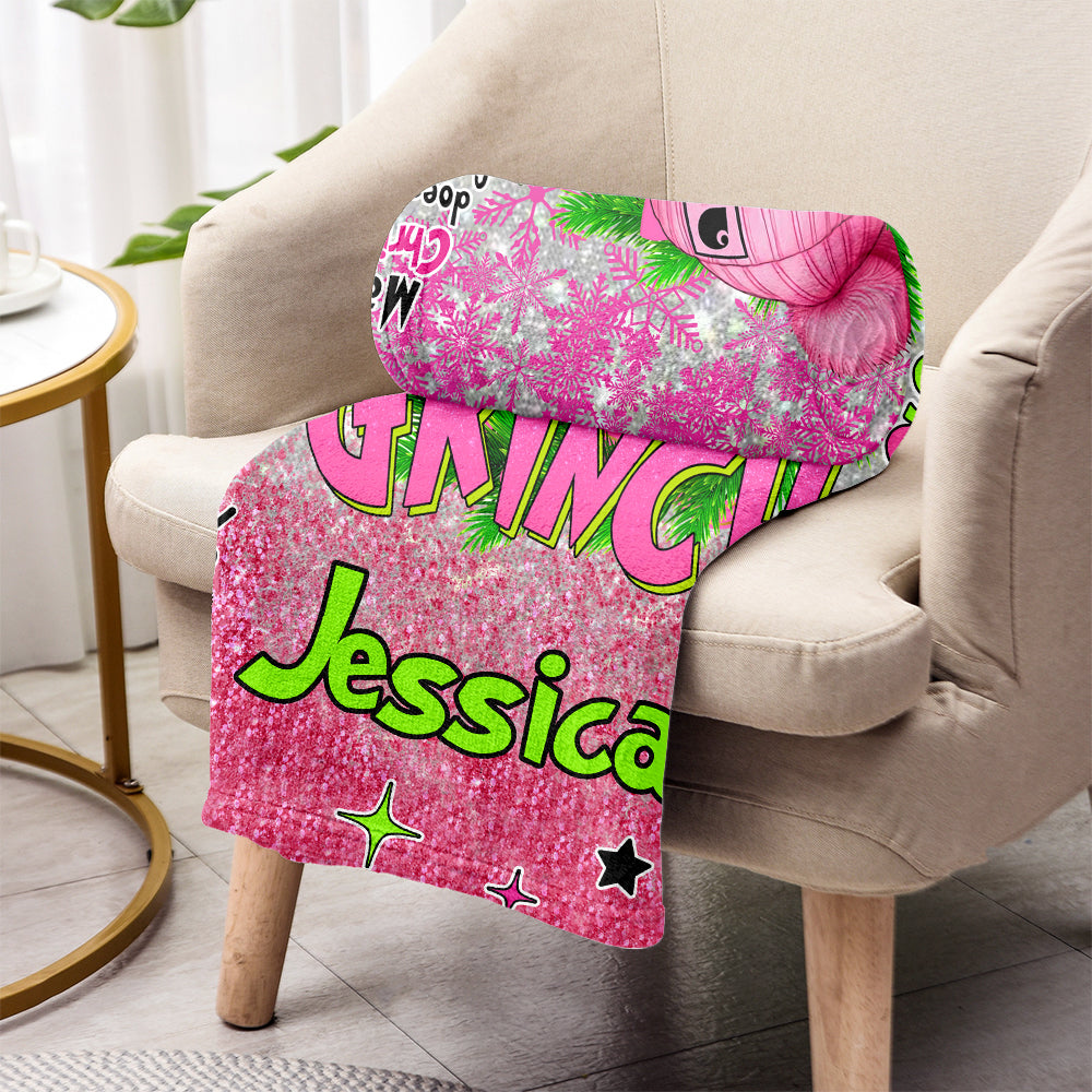 Merry Grinchmas - Personalized Stole Christmas Blanket