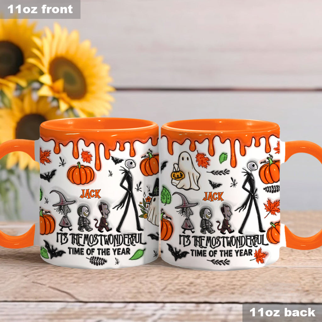 It's The Most Beautiful Time Autumn Skeleton - Personalized Nightmare Accent Mug