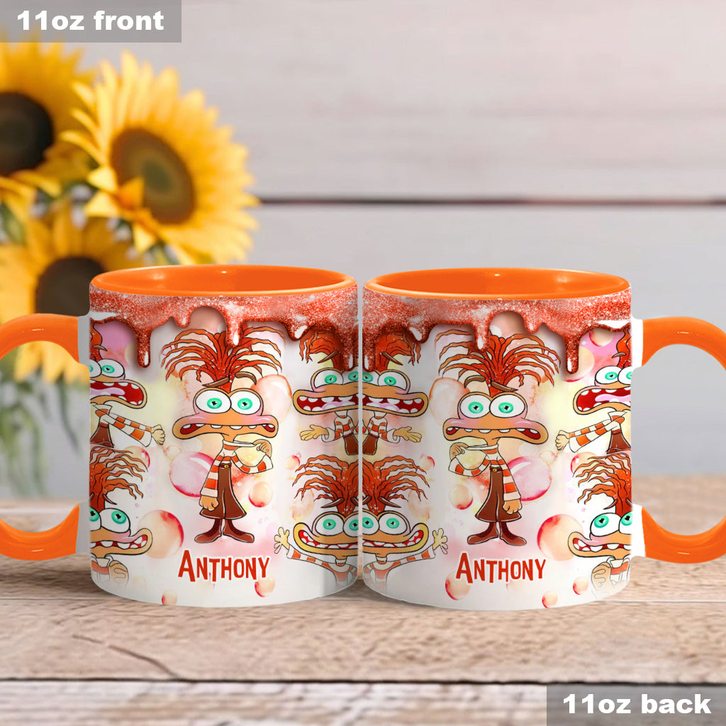 Joy Disgust Anger Sadness Fear Anxiety Envy Ennui Embarrassment - Personalized Accent Mug