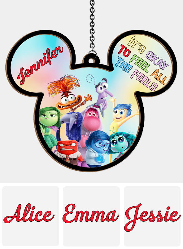 It's Okay To Feel All The Feels - Personalized 2 Layered Window Hanging Suncatcher