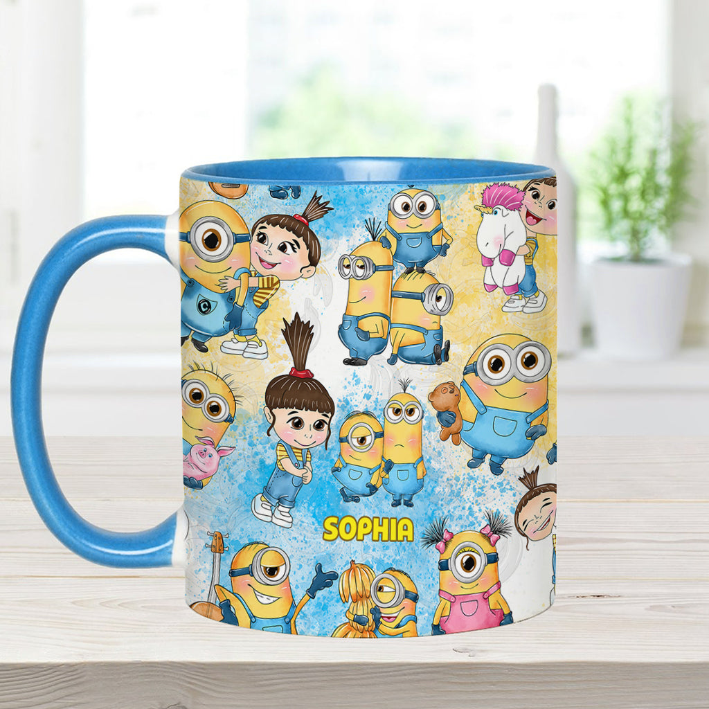 Happy Time Yellow Monster - Personalized Accent Mug