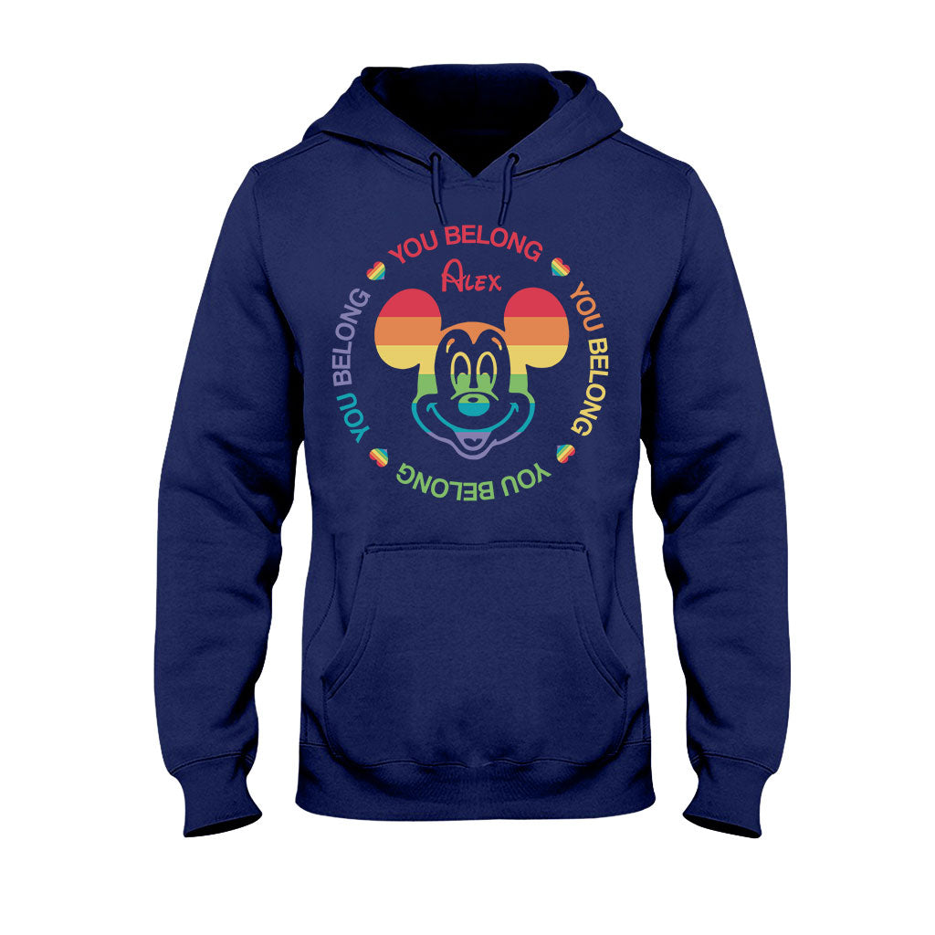 You Belong Mouse Ears Pride - Personalized LGBT Support T-shirt And Hoodie