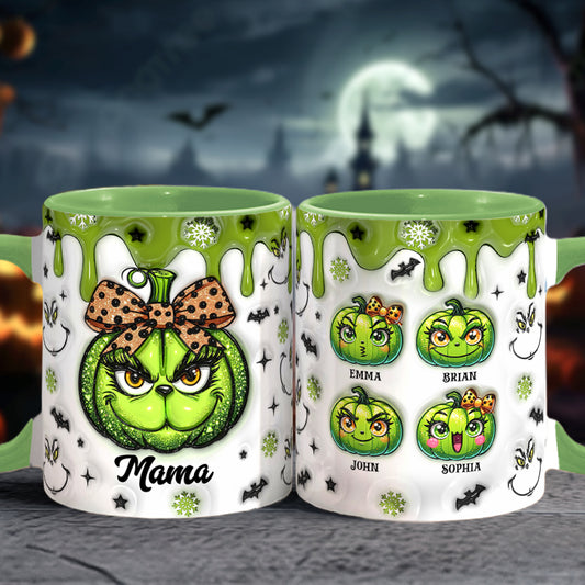 Grinchy Mama/Grandma - Personalized Grandma Accent Mug