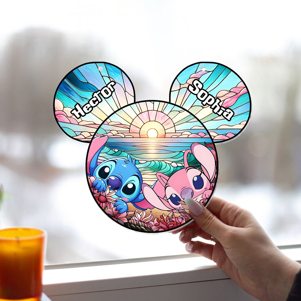 Beautiful Ohana - Personalized Ohana Window Hanging Suncatcher Ornament