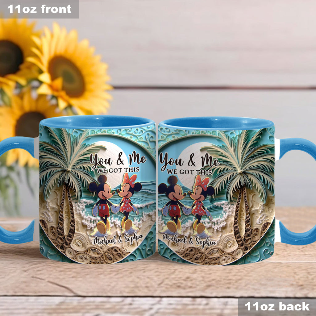 Beach Scene Happy Couple - Personalized Mouse Accent Mug