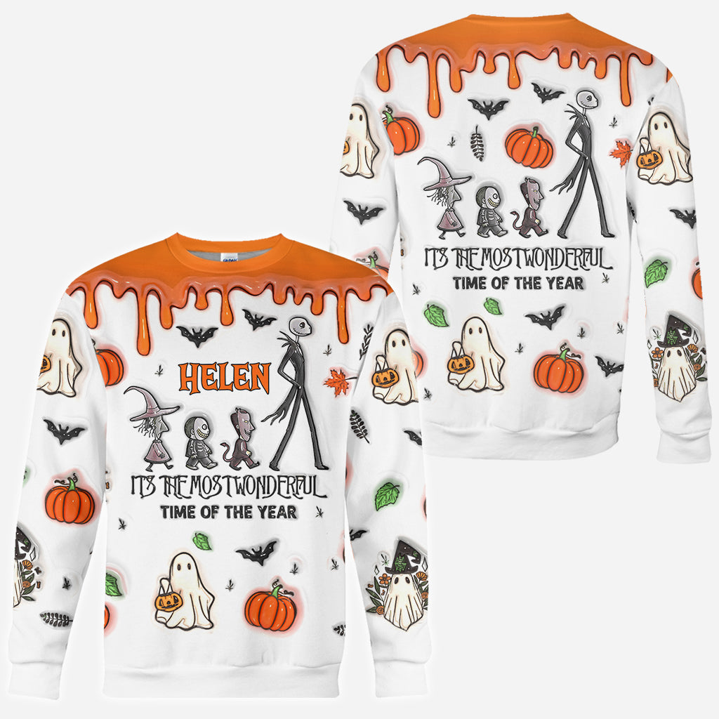 It's The Most Beautiful Time Autumn Skeleton - Personalized Nightmare All Over Shirt
