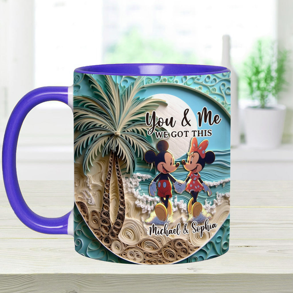 Beach Scene Happy Couple - Personalized Mouse Accent Mug