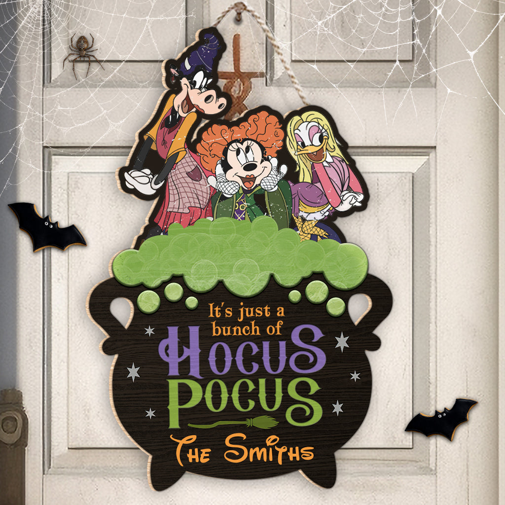 It's Just A Bunch Of Hocus Pocus - Personalized Mouse Custom Shaped Wood Sign