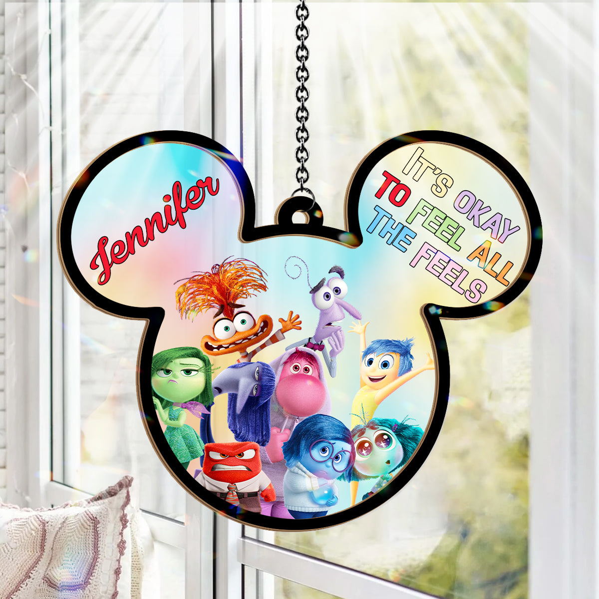 It's Okay To Feel All The Feels - Personalized 2 Layered Window Hanging Suncatcher