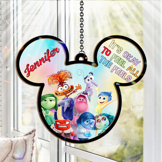 It's Okay To Feel All The Feels - Personalized 2 Layered Window Hanging Suncatcher