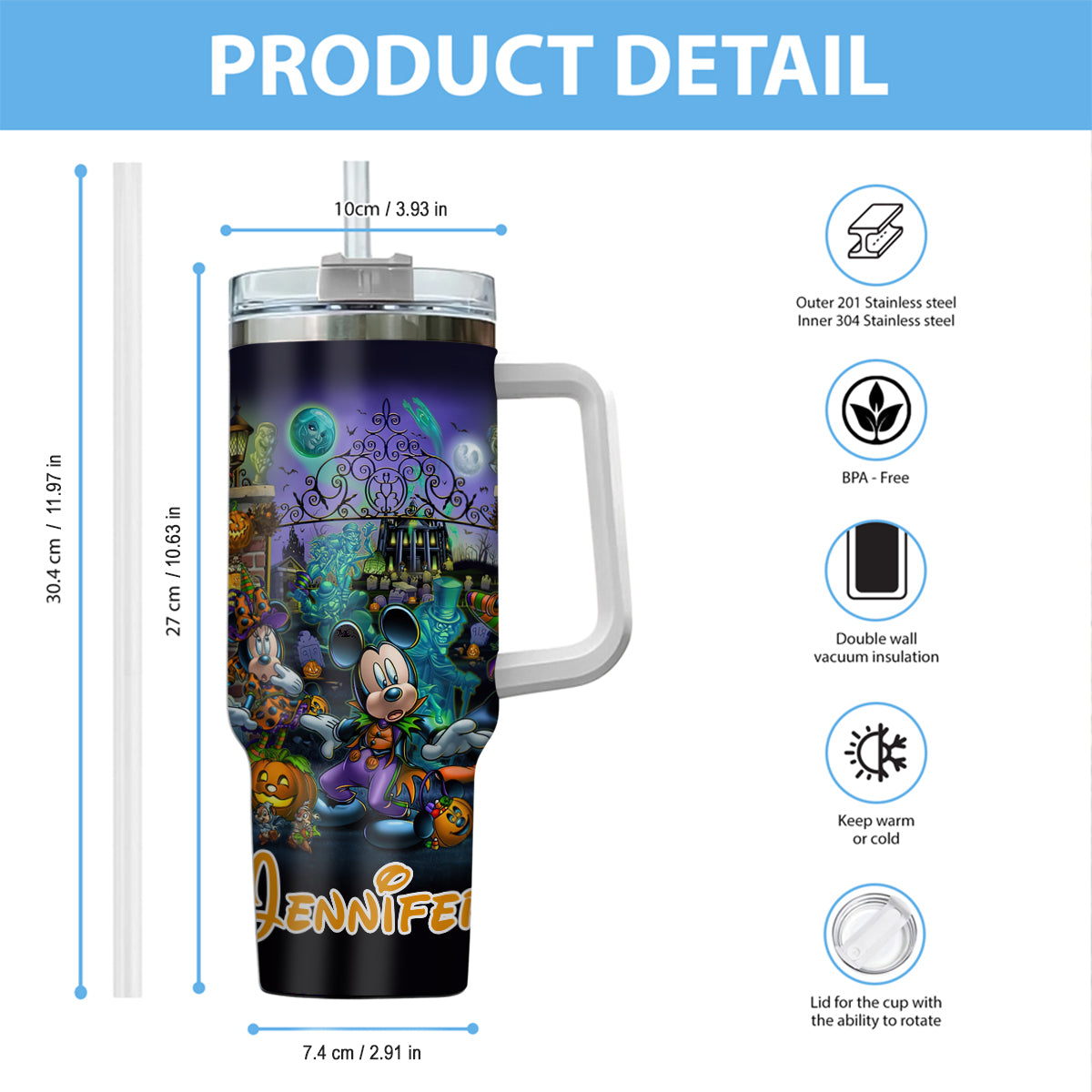Welcome Foolish Mortals - Personalized Mouse Tumbler With Handle