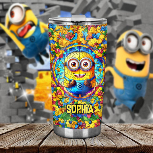 Happy Yellow Monster - Personalized Tumbler