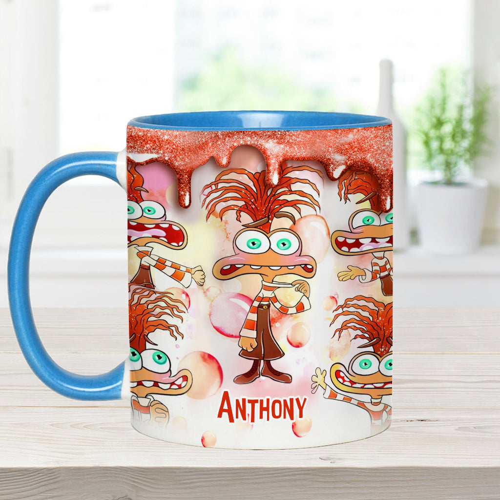 Joy Disgust Anger Sadness Fear Anxiety Envy Ennui Embarrassment - Personalized Accent Mug