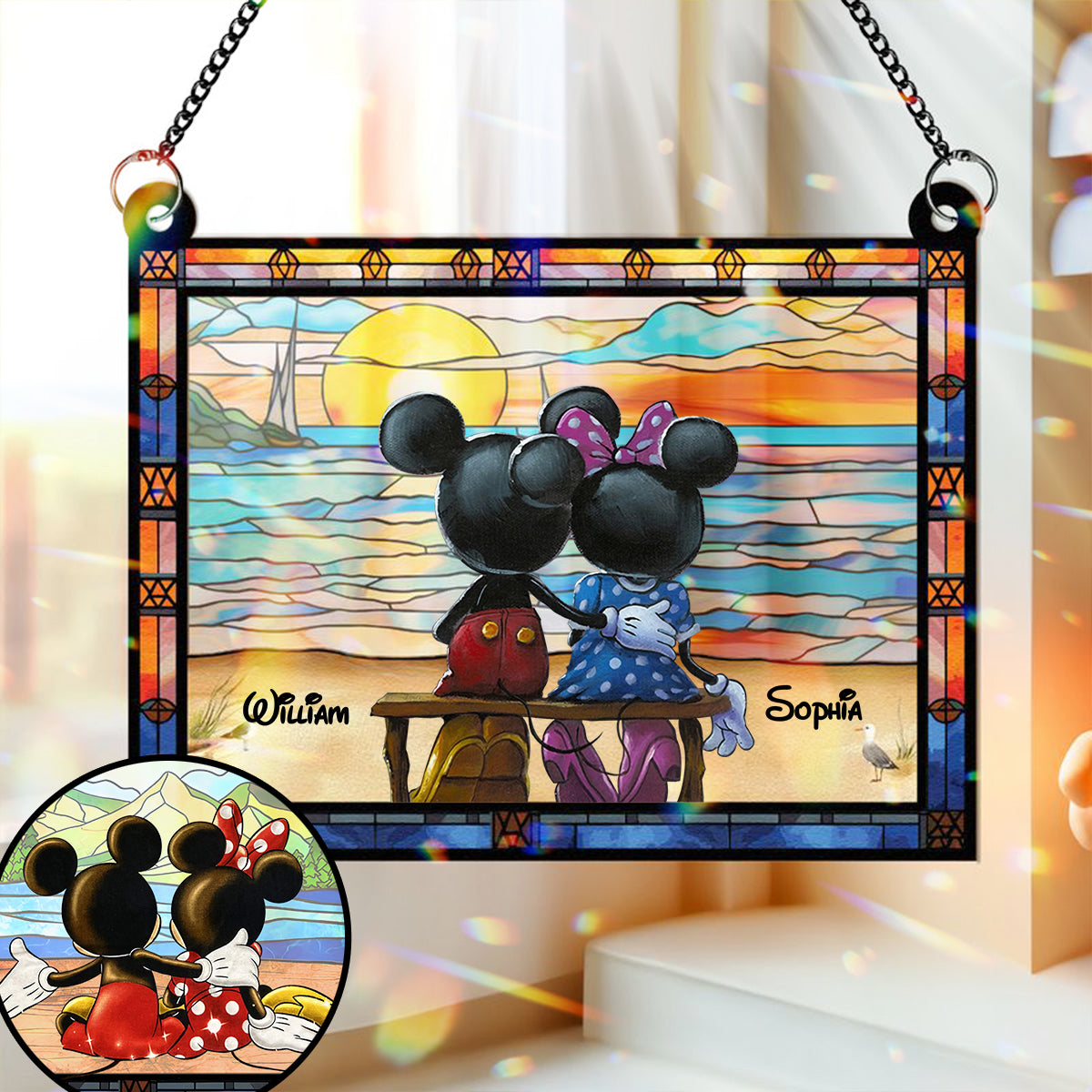 I am yours - Personalized Mouse Window Hanging Suncatcher Ornament