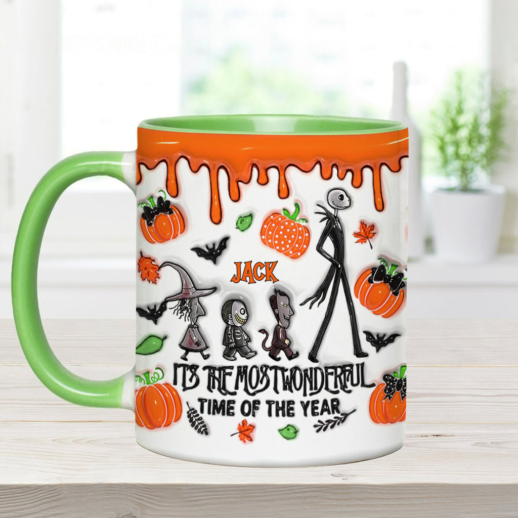 It's The Most Beautiful Time Autumn Skeleton - Personalized Nightmare Accent Mug